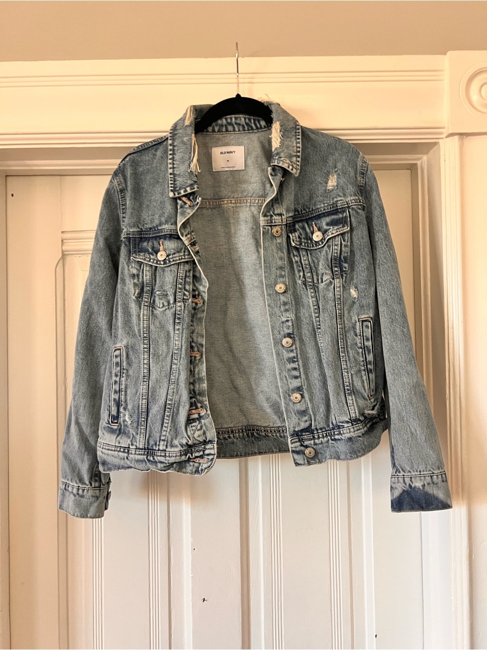 Old Navy Light Blue Distressed Denim Jacket